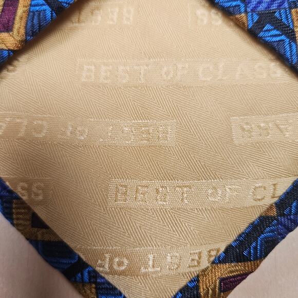 Robert Talbott Best Of Class Silk Neck Tie Two-toned Blue white flower - Picture 6 of 6